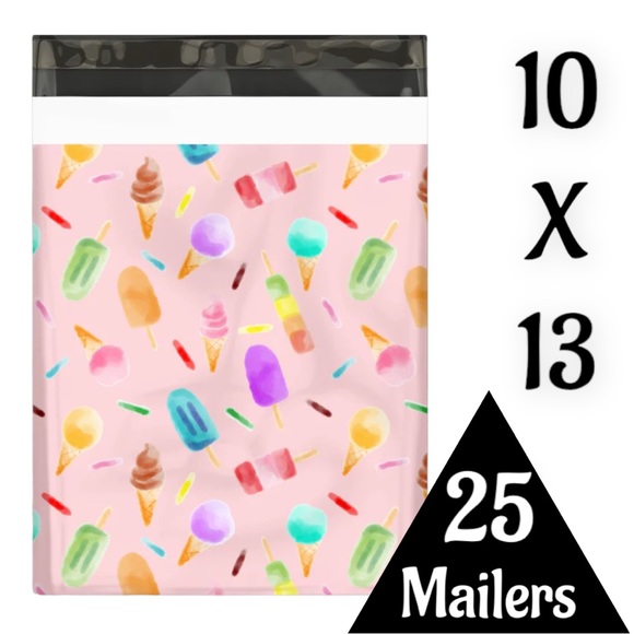 25 10X13 I Scream For Ice Cream Poly Mailers, Shipping Envelopes PRICE IS FIRM - Picture 2 of 3